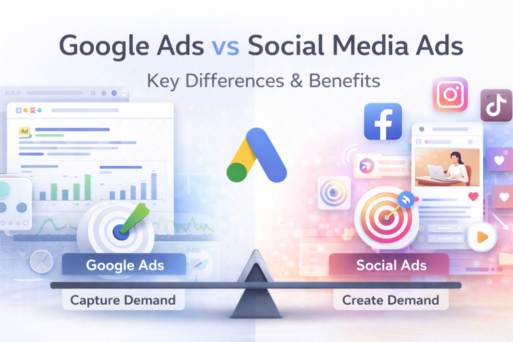 Google Ads vs. Social Media Ads: Key Differences and Benefits