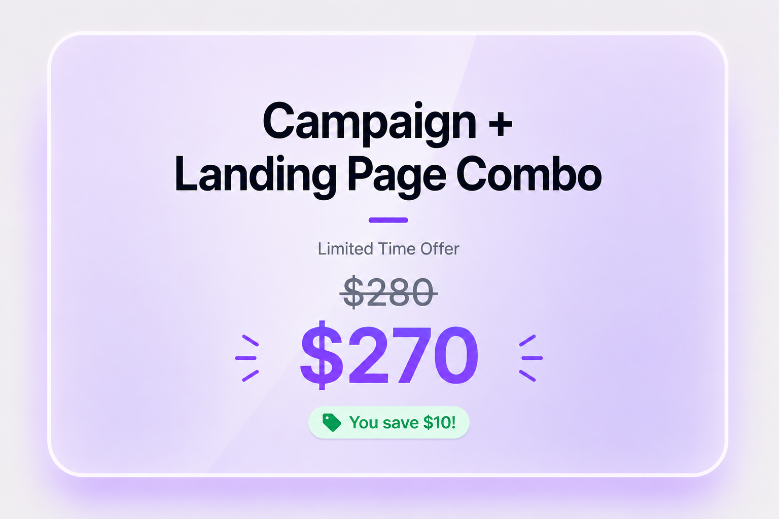 Campaign Creation and Landing Page Combo
