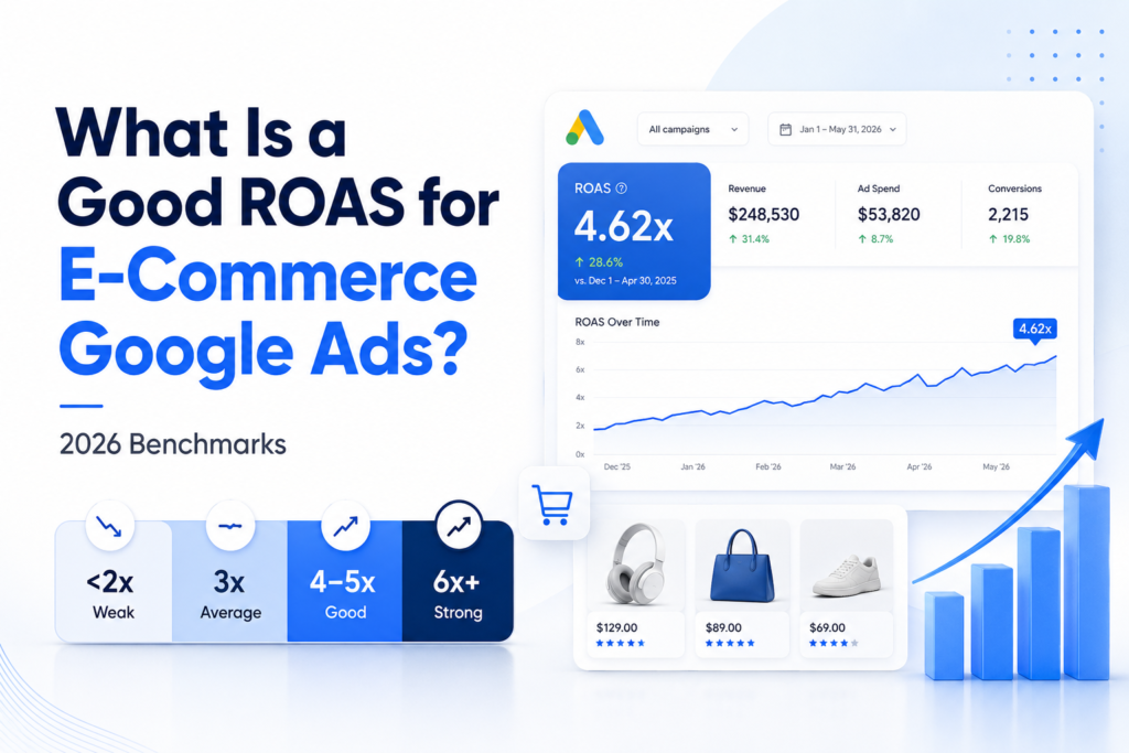 Good ROAS for ecommerce Google Ads 2026 benchmarks - AdShot Media